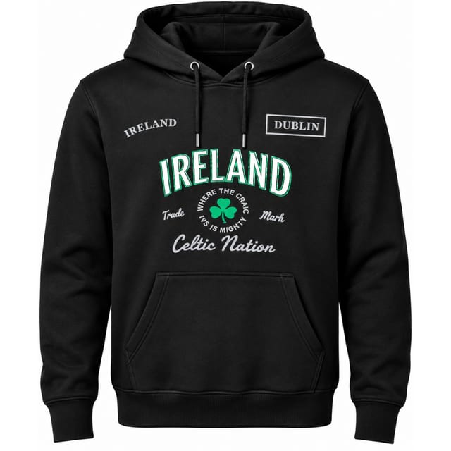 Irish Black Hoodie 2XL.